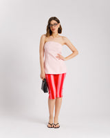 Pantaloni capri a righe FUCSIA - A63791