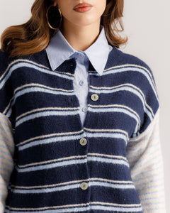 Cardigan in lana a righe - 80290