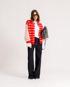 Cardigan in lana a righe - 80290