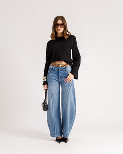 Jeans bustino animalier - H3881