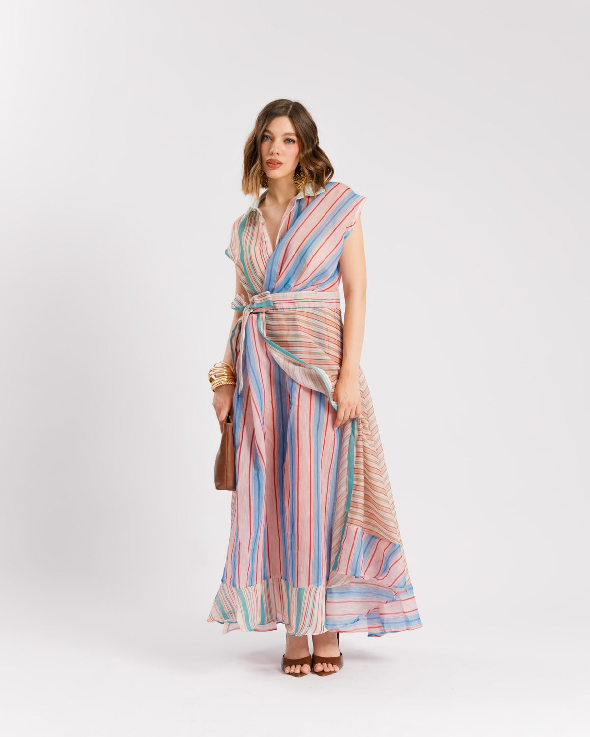 Abito lungo patchwork giromanica - R15290