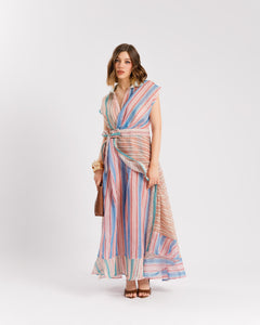 Abito lungo patchwork giromanica - R15290