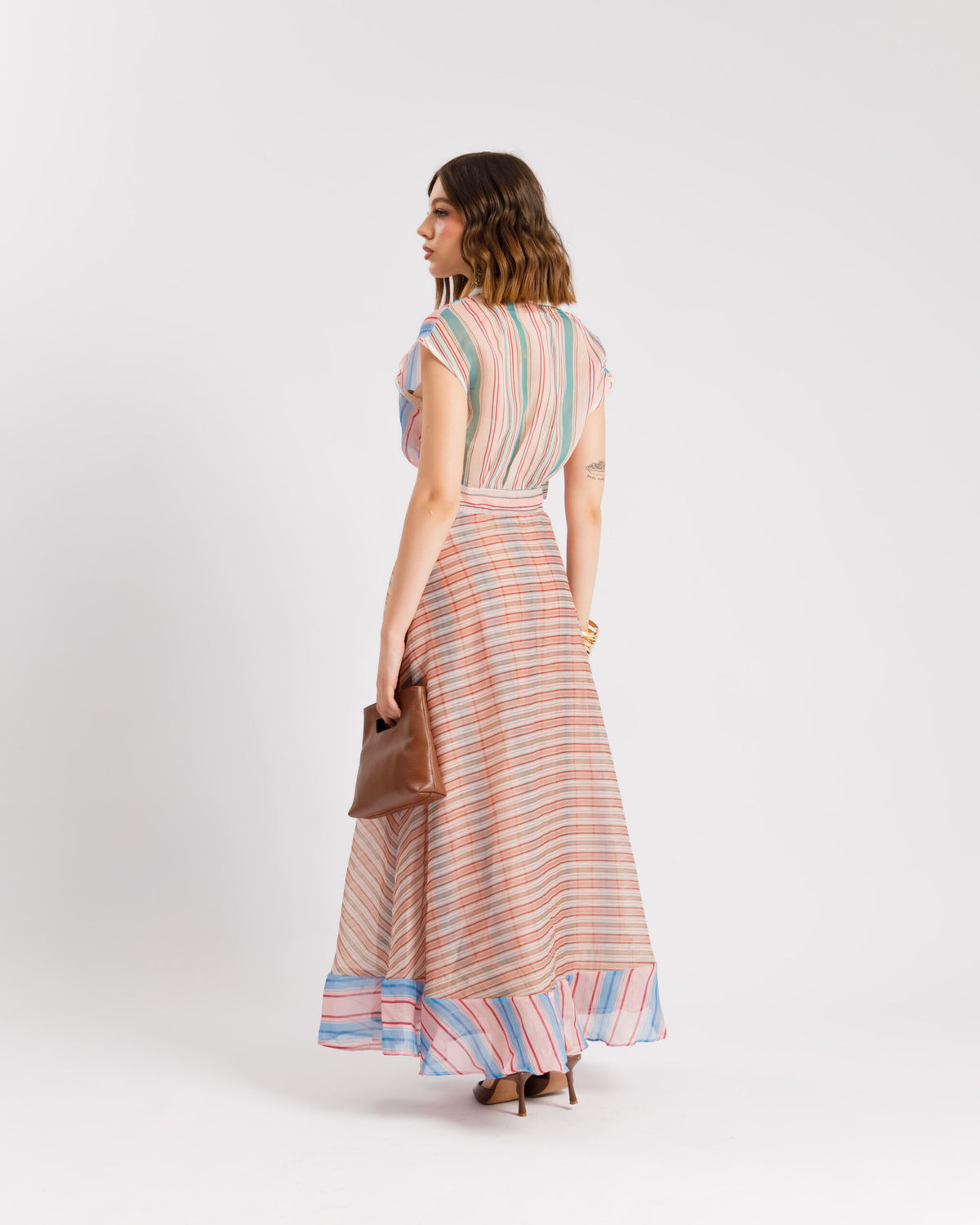 Abito lungo patchwork giromanica - R15290