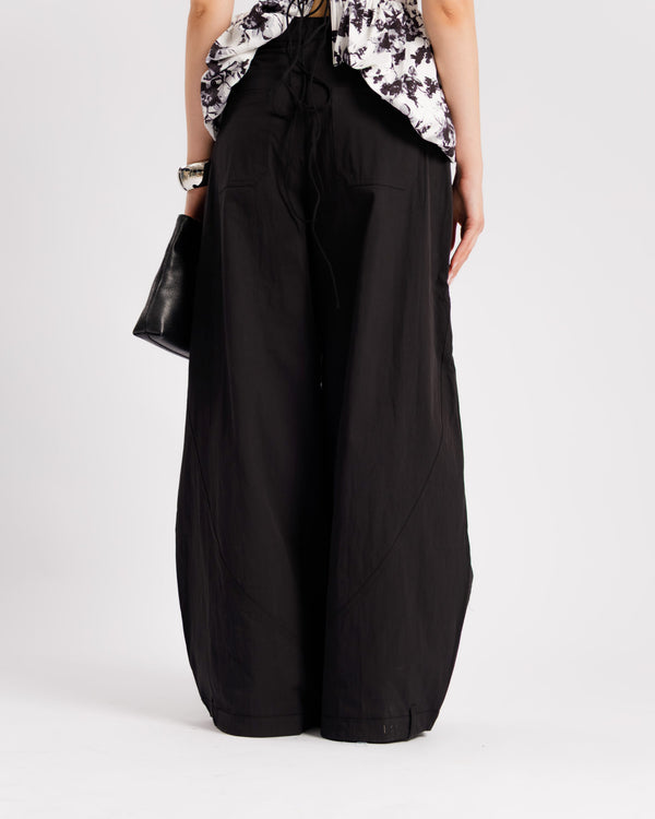 Pantaloni palazzo in cotone NERI - P15672