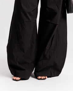 Pantaloni palazzo in cotone NERI - P15672