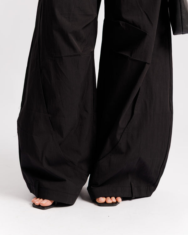 Pantaloni palazzo in cotone NERI - P15672
