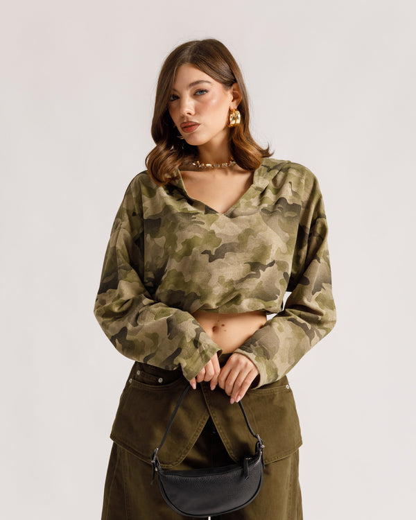 Pull militaire à capuche - H16970