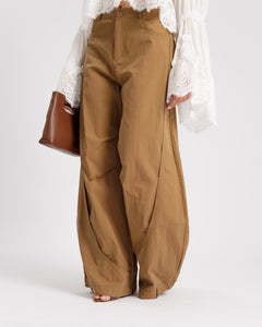 Pantaloni palazzo in cotone TAUPE - P15672