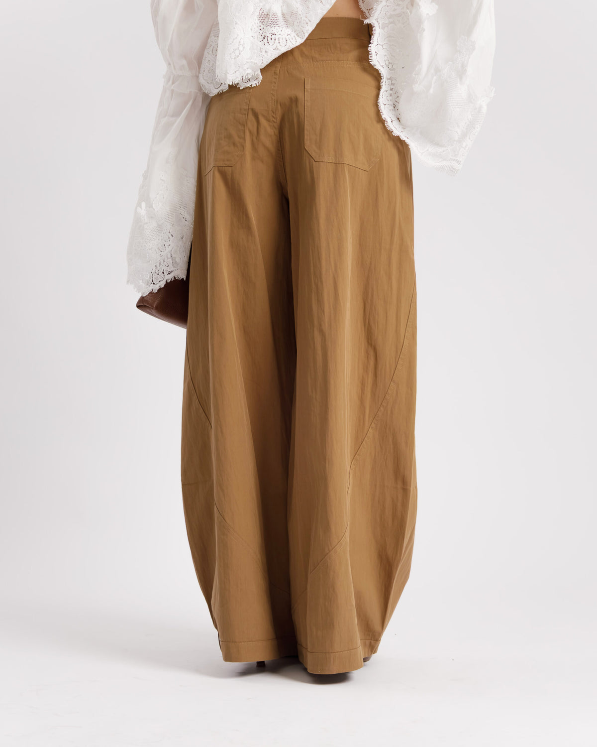Pantaloni palazzo in cotone TAUPE - P15672