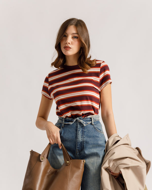 T-shirt ajusté à rayures - 5824