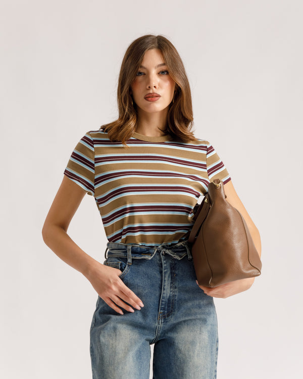 T-shirt ajusté à rayures - 5824