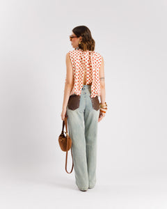 Camicia a pois con apertura - H4793 slcr