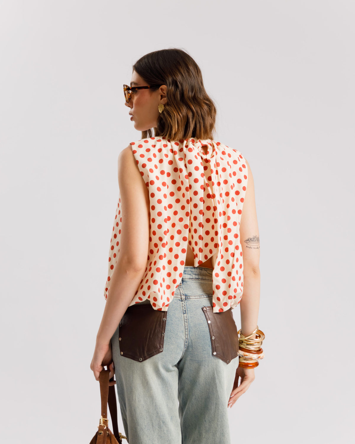 Camicia a pois con apertura - H4793 slcr