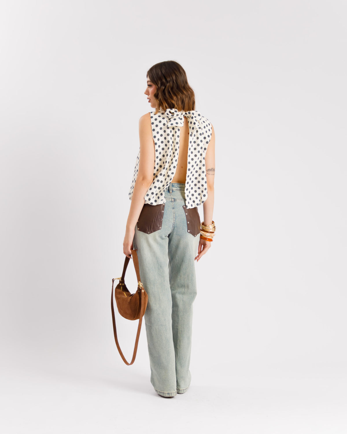 Camicia a pois con apertura - H4793 slcr