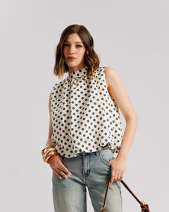 Camicia a pois con apertura - H4793 slcr