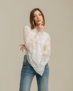 Body in pizzo manica a campana - CB13339