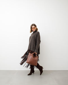 Borsa in pelle OLIVIA cioccolato - LOVING BAGS