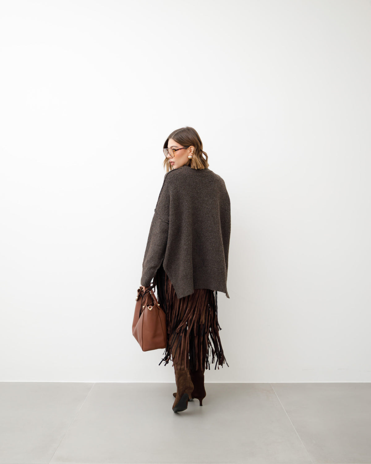 Borsa in pelle OLIVIA cioccolato - LOVING BAGS