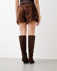 Shorts vita alta con paillettes - L1429 INC