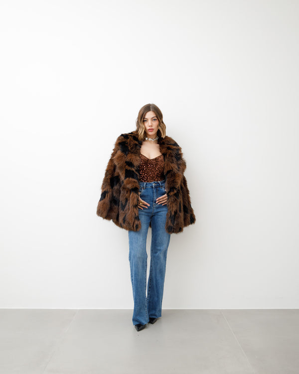 Body in velluto con paillettes - L1592 slc