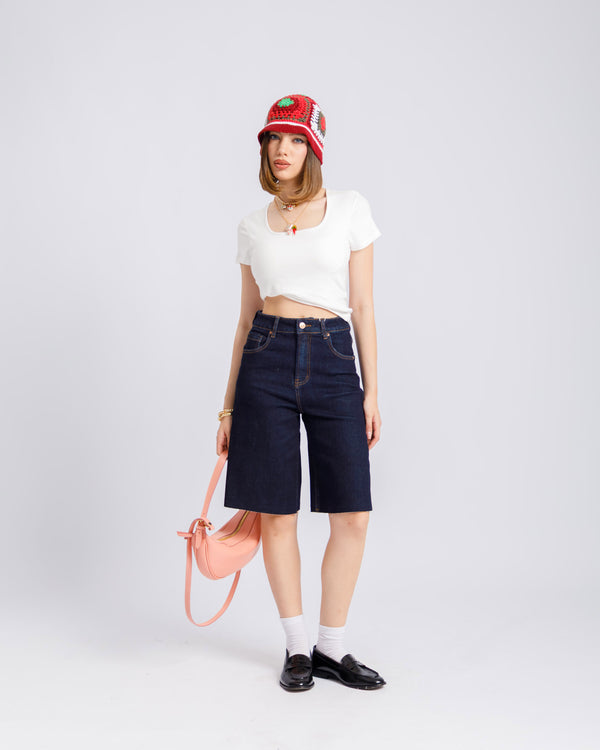 Bermuda denim blu scuro - 3040