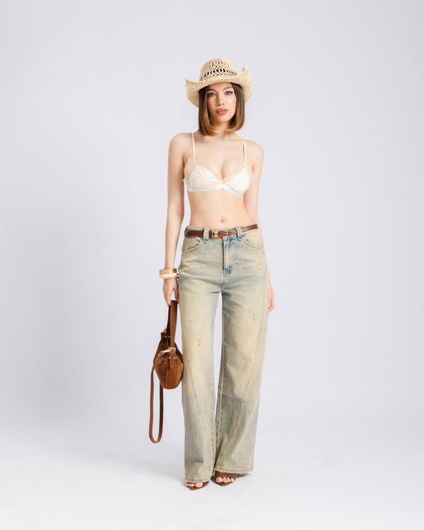 Jeans ballon sabbiato - H5555