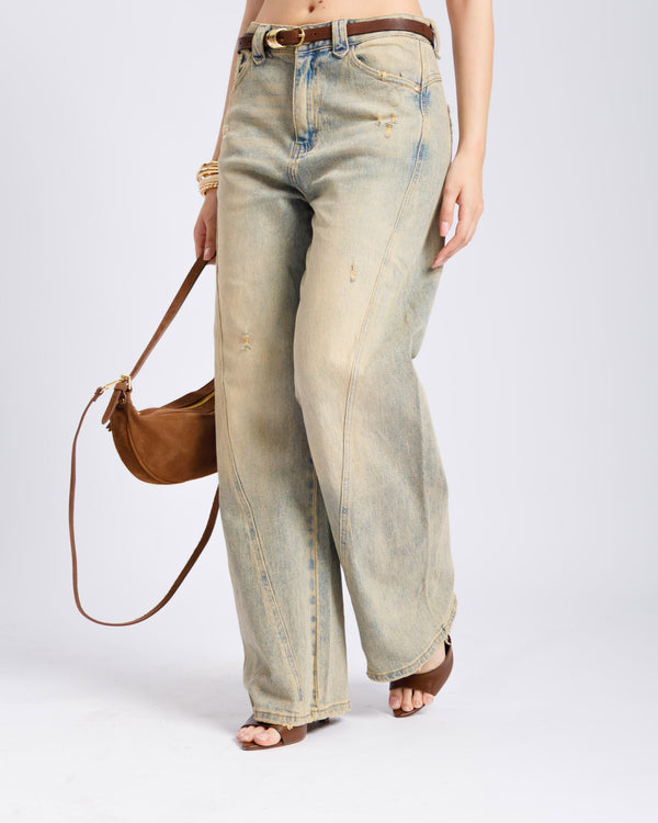 Jeans ballon sabbiato - H5555