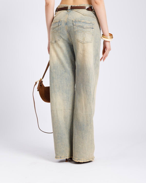 Jeans ballon sabbiato - H5555