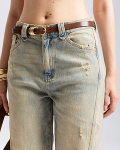 Jeans ballon sabbiato - H5555