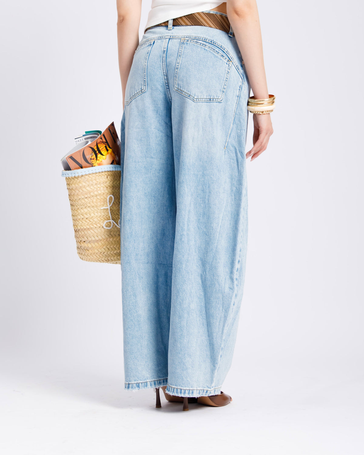 Jeans ballon con cintura cravatta - H5579
