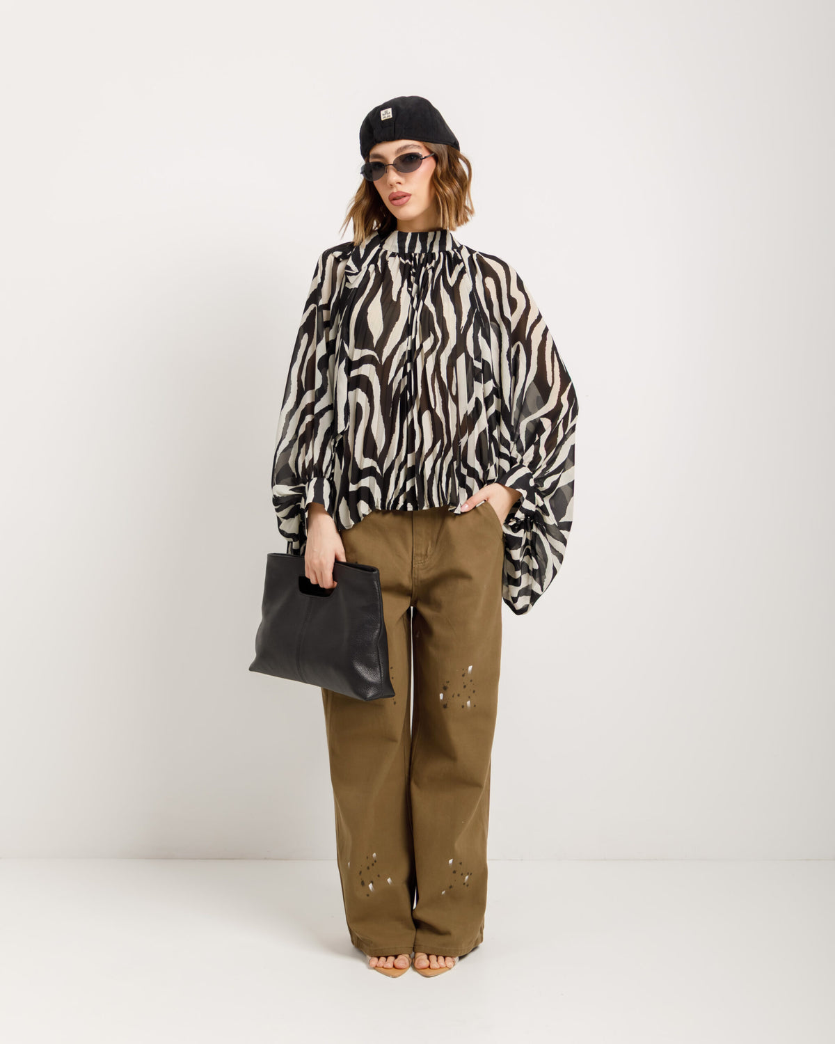 Camicia animalier con colletto - H1289007