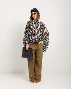 Camicia animalier con colletto - H1289007