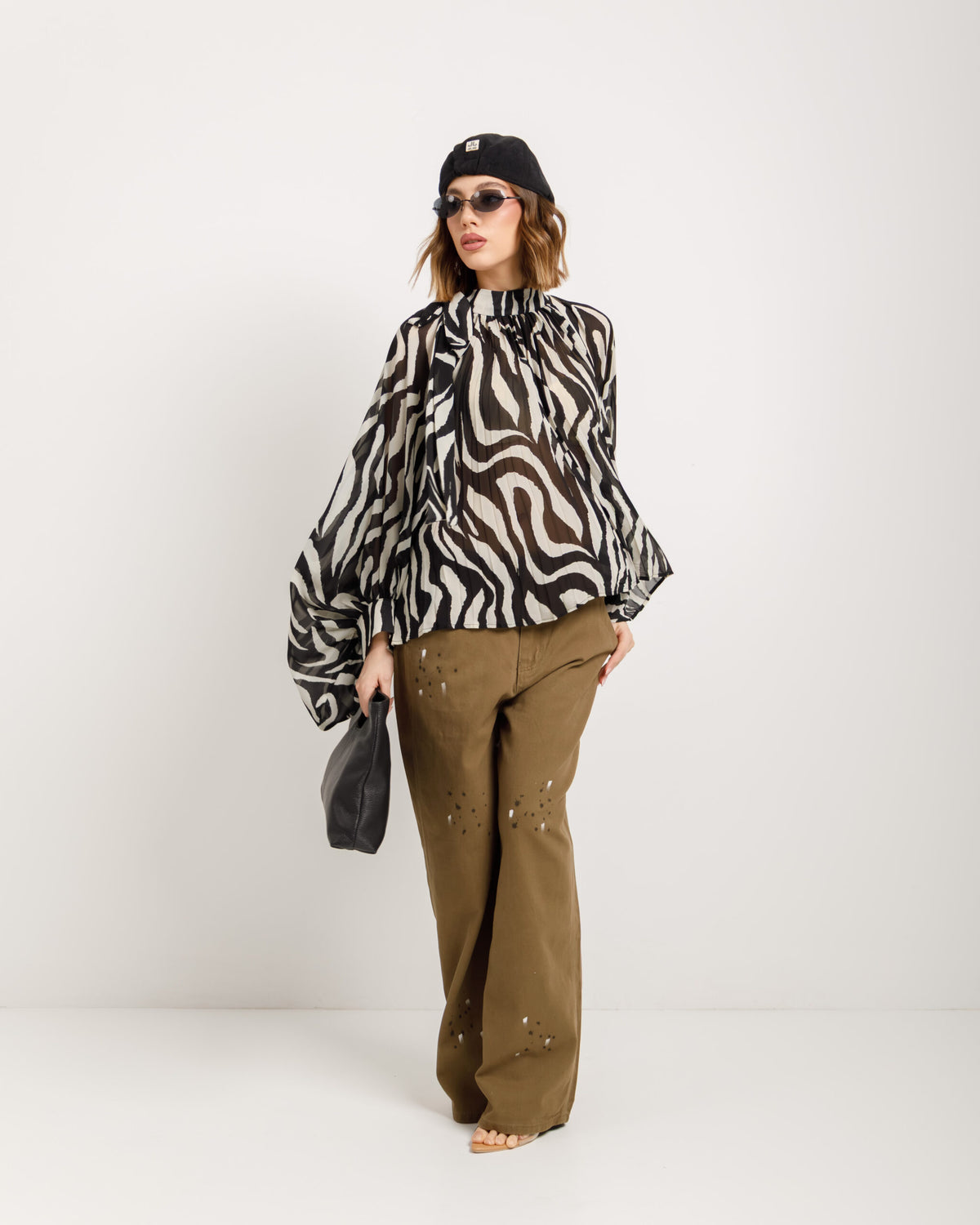 Camicia animalier con colletto - H1289007