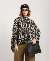 Camicia animalier con colletto - H1289007
