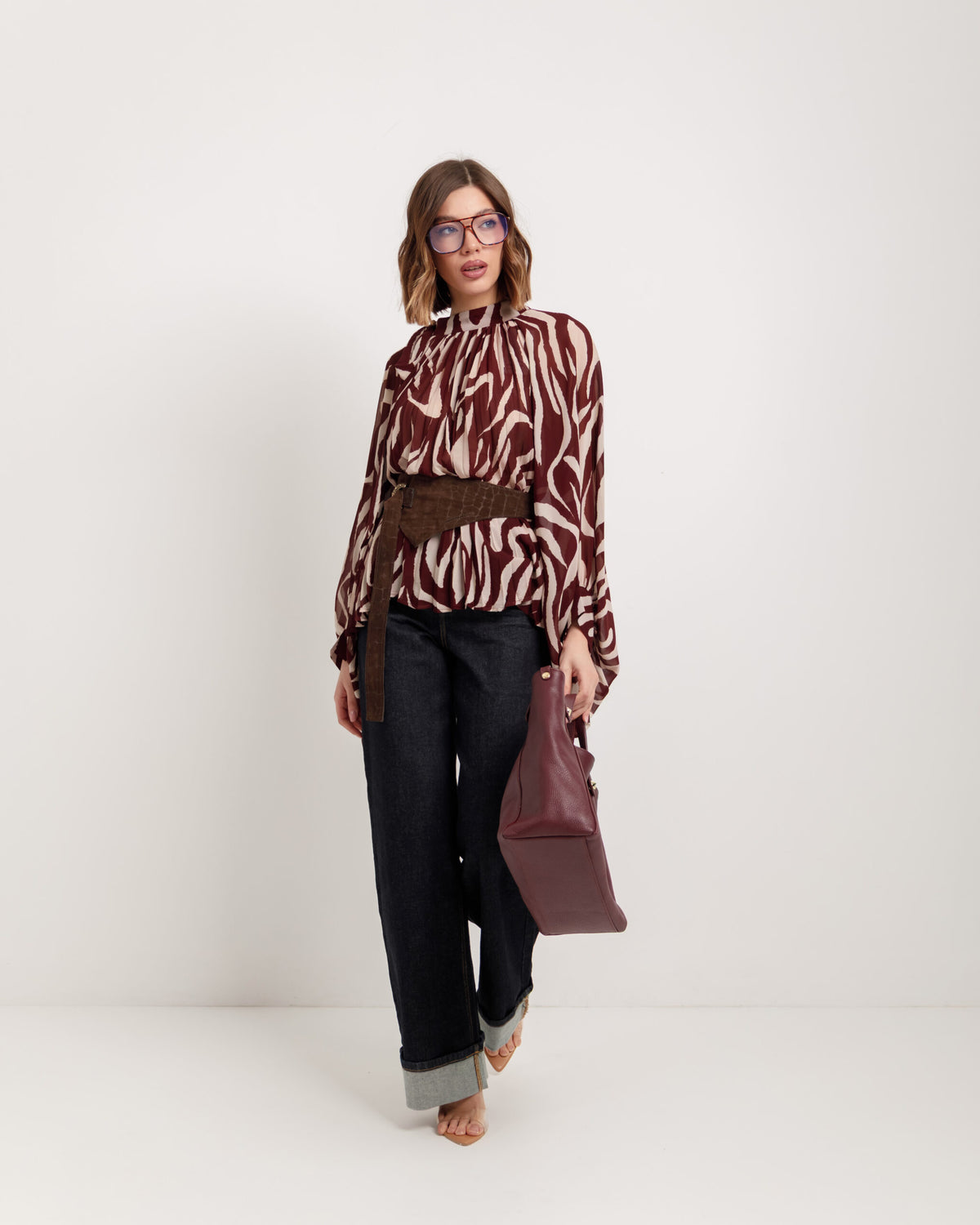 Camicia animalier con colletto - H1289007