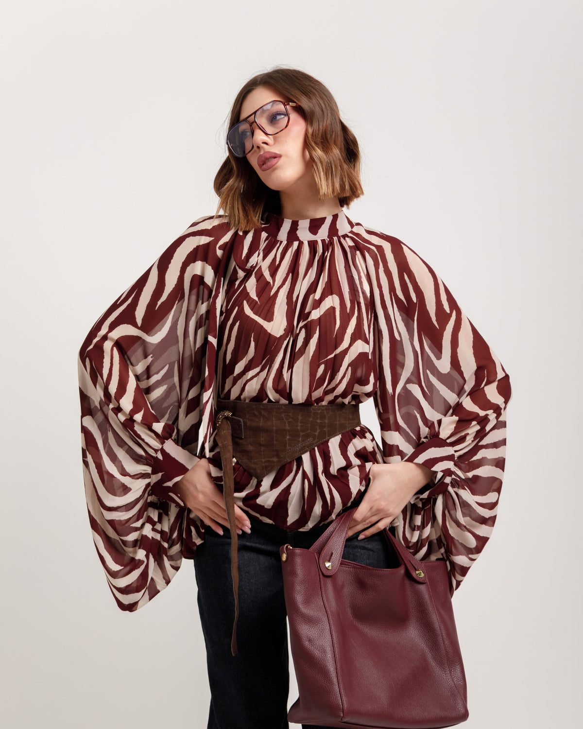 Camicia animalier con colletto - H1289007