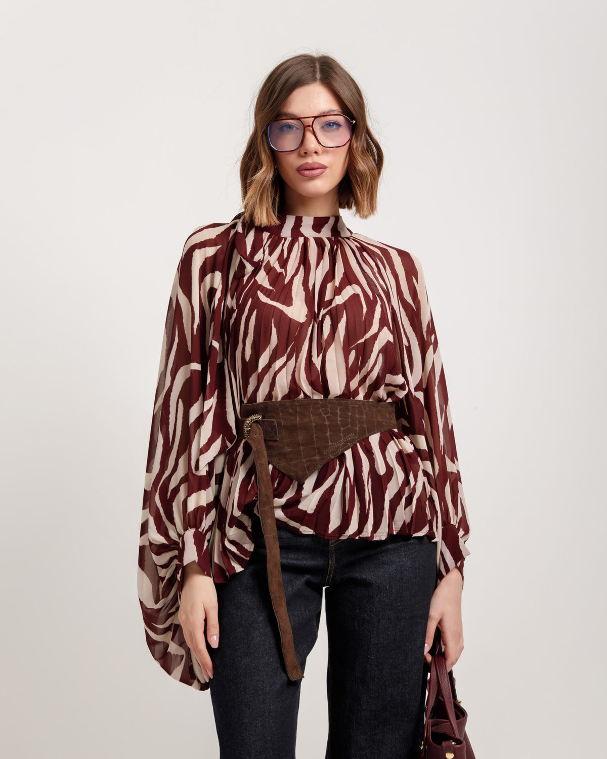 Camicia animalier con colletto - H1289007