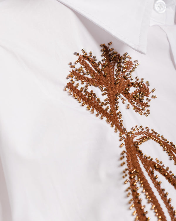 Camicia in cotone con ricamo - H13181