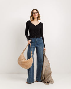 Jeans palazzo blu marino - 8926 slc