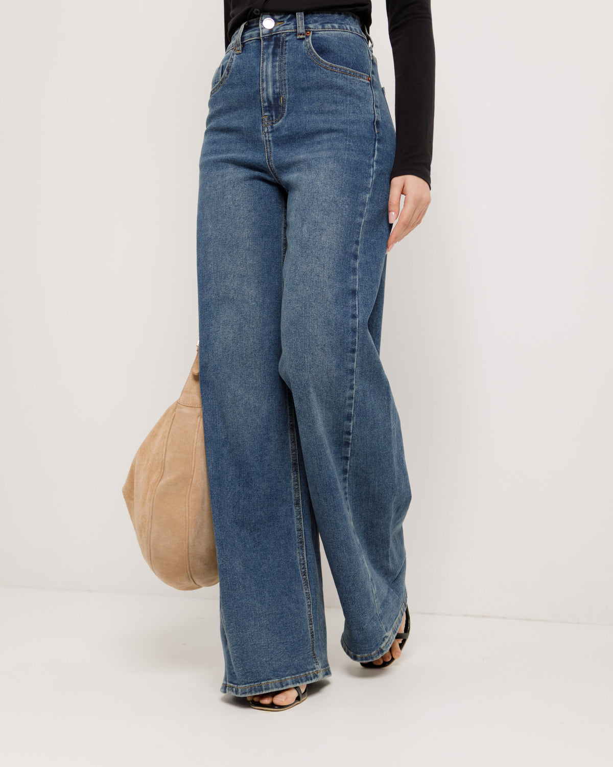 Jeans palazzo blu marino - 8926 slc