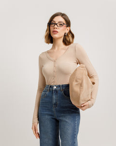 Cardigan aderente con bottoni - H13312