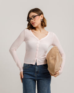 Cardigan aderente con bottoni - H13312
