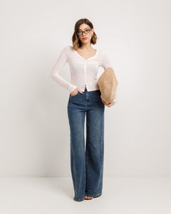 Jeans palazzo blu marino - 8926 slc