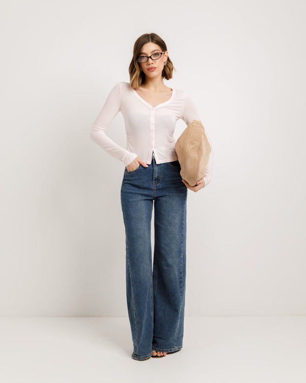 Jeans palazzo blu marino - 8926 slc