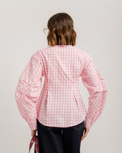Camicia sagomata a quadri ROSA - H13587