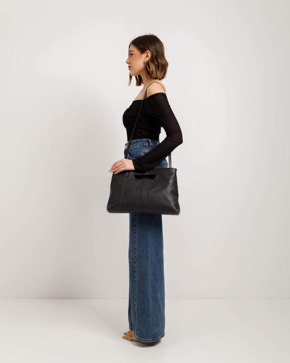 Borsa in pelle BABY GRACE nera - LOVING BAGS