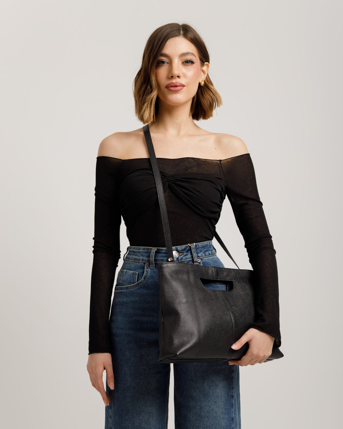 Borsa in pelle BABY GRACE nera - LOVING BAGS
