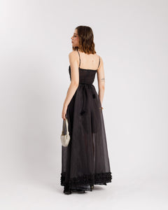 Abito lungo con coppe NERO - R105036