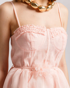 Abito lungo con coppe ROSA - R105036