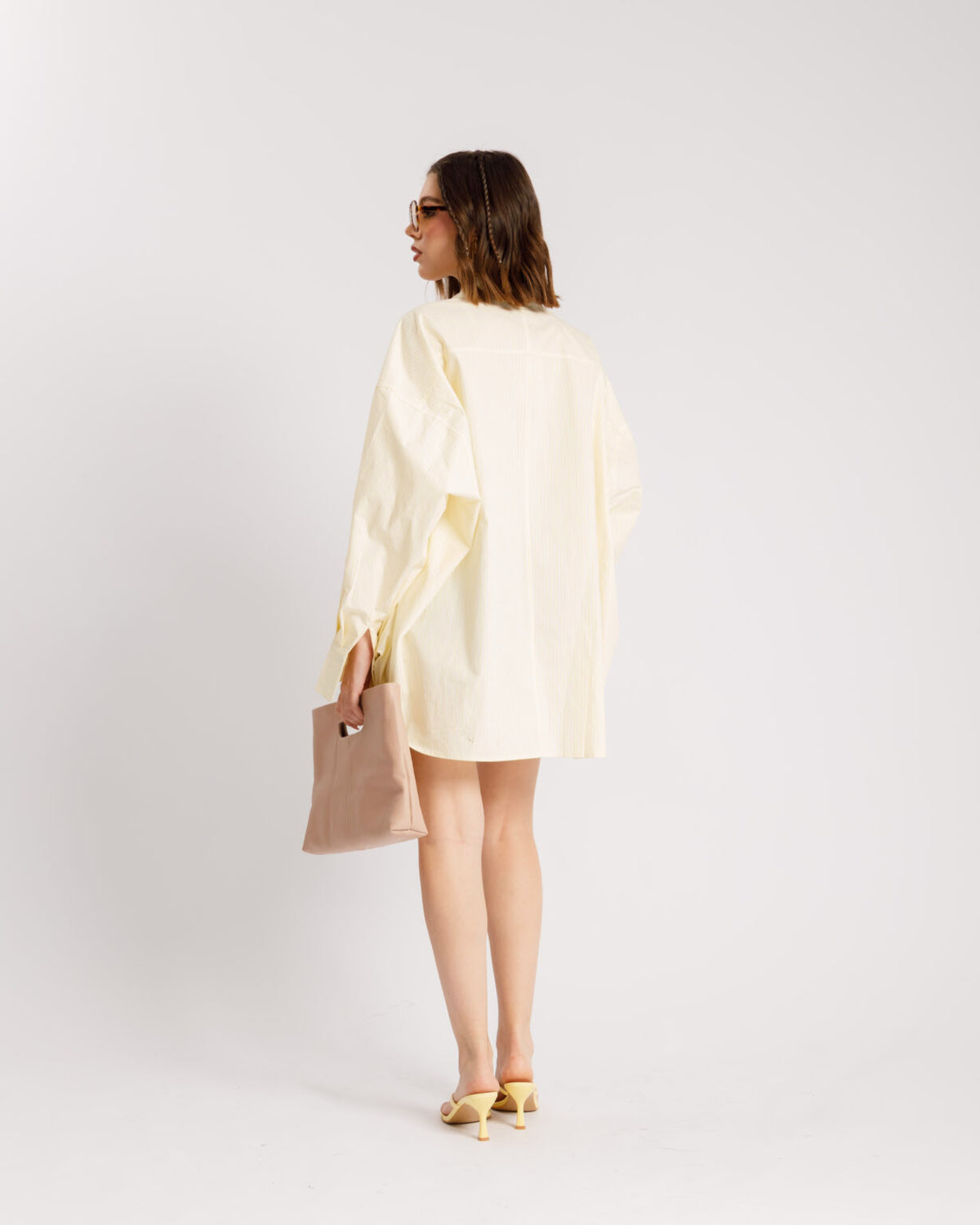 Camicia in cotone a righe GIALLA- H15565